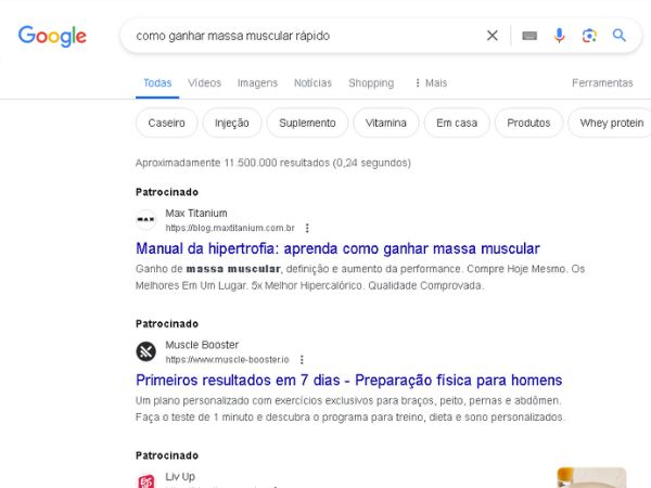 resultados de pesquisa no google 1